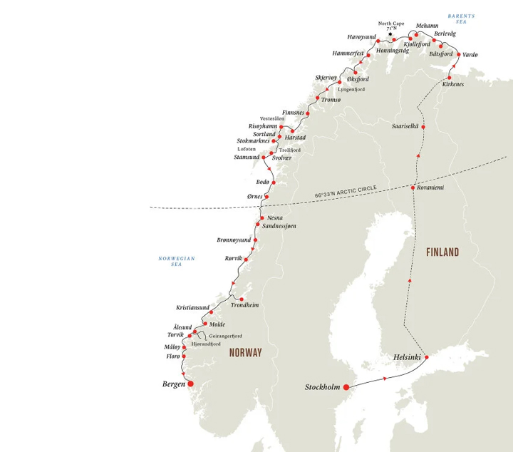 Follow The Midnight Sun Map