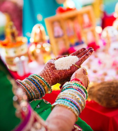 Traditional bride getting ready
