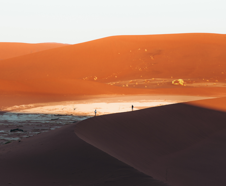 Dramatic Desert Landscape With Sand Dunes During Sunrise At Sossuvlei, Namibia