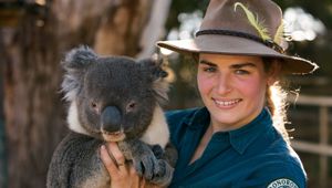 Park ranger with a koala